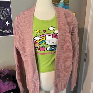 pink cardigan